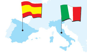 bandiere italia spagna